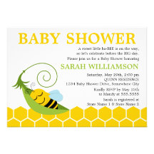 Whimsical Bee Baby Shower Invitation