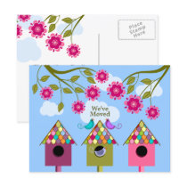 Whimsical Birds Moving Announcement