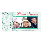 Whimsical Blue Snowflakes holiday photocard Photo Greeting Card