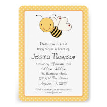 Whimsical Bumble Bee Polka Dots Baby Shower invitations