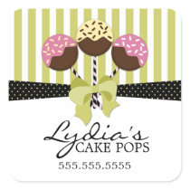 Whimsical Cake Pops Bakery Stickers