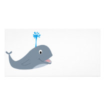 Whimsical cartoon whale t-shirts and gifts photo card