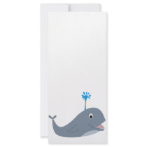 Whimsical cartoon whale t-shirts and gifts custom rack card