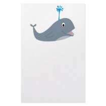 Whimsical cartoon whale t-shirts and gifts stationery