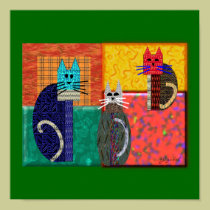Whimsical Cats POSTER posters