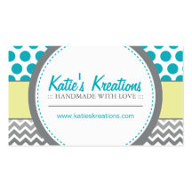 Whimsical Chevron and Dots Business Card