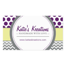 Whimsical Chevron and Dots Business Card
