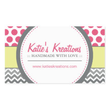 Whimsical Chevron and Dots Business Card Templates