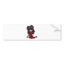 whimsical CHINA DOLL Bumper Sticker