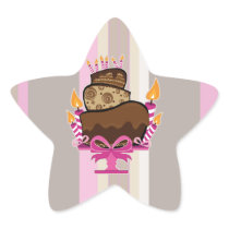 Whimsical Chocolate Cake & Candles Sticker