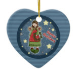 Whimsical Christmas angel with wreath Christmas Ornament