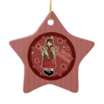 Whimsical Christmas angel with wreath Christmas Ornaments