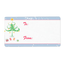 Whimsical Christmas Tree Gift Labels