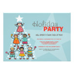 Whimsical Christmas Tree Kids Holiday Party Invite