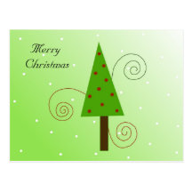 Whimsical Christmas Tree Post Card