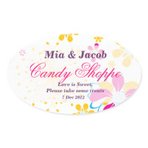 Whimsical Colourful flower Candy Shoppe Sticker