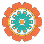 Whimsical colourful flower sticker