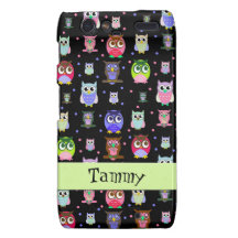 Whimsical Colourful Owls Motorola Razr Phone Case Droid RAZR Cases