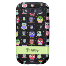 Whimsical Colourful Owls Samsung S3 Phone Case
