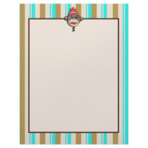 Whimsical Crazy Hat Sock Monkey Letterhead