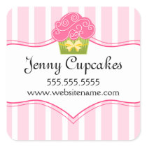 Whimsical Cupcake Bakery Stickers