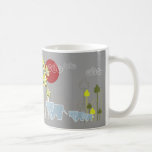 Whimsical Cute Elephant Family In Forest Trees Sun Mug