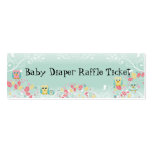 Whimsical Cute Swirl Owl Baby Diaper Raffle Ticket Business Card Templates