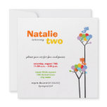 Whimsical Dot Trees + Cute Birds Birthday Invite