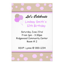 Whimsical Dots Birthday Invitation