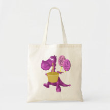 Whimsical Dragon Cupcake Balloons Tote Bag