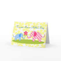 Whimsical Elephants First Mother's Day Card