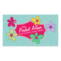 Whimsical Floral and Doodle Frame business cards