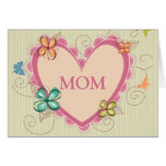 Whimsical floral heart mom mother's day card