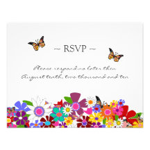 Whimsical Floral Reply Cards Custom Invitations