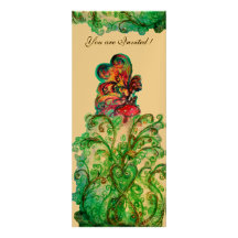 WHIMSICAL FLOURISHES AND SMALL ELF purple,red,blue Personalized Invitation