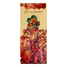 WHIMSICAL FLOURISHES AND SMALL ELF purple,red,blue Invitations
