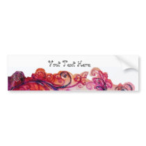 WHIMSICAL FLOURISHES bright pink purple white Bumper Sticker