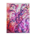 WHIMSICAL FLOURISHES bright pink purple white Postcard