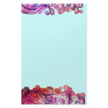 WHIMSICAL FLOURISHES bright pink red purple blue Personalized Stationery