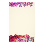 WHIMSICAL FLOURISHES bright pink red purple felt Custom Stationery