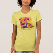 WHIMSICAL FLOWERS  AND BUTTERFLIES NATURE LOVER TSHIRT