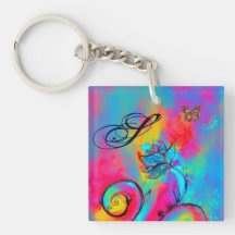 WHIMSICAL FLOWERS & BUTTERFLIES pink yellow blue