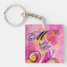 WHIMSICAL FLOWERS & BUTTERFLIES pink yellow blue