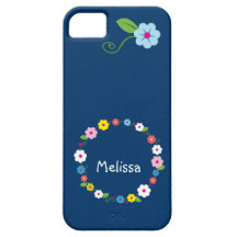 Whimsical Flowers with Your Name Case-mate iPhone iPhone 5 Covers