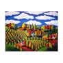 Whimsical Folk Art Fall Landscape Post Card