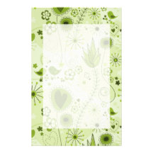 Whimsical Garden in Green Stationery