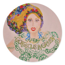 Whimsical Goddess Round Stickers