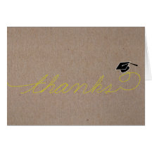 Whimsical Graduation Thank You: Yellow Greeting Card