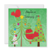 Whimsical Holiday Birthday Party Invitation