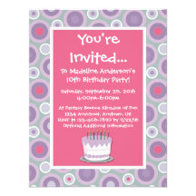 Whimsical Hoops Birthday Party Invitation